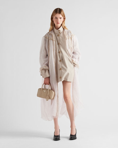 Prada Small antique nappa leather top handle bag - Desert Beige