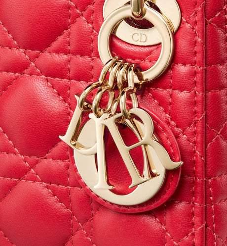 MICRO LADY DIOR BAG Scarlet Red Cannage Lambskin