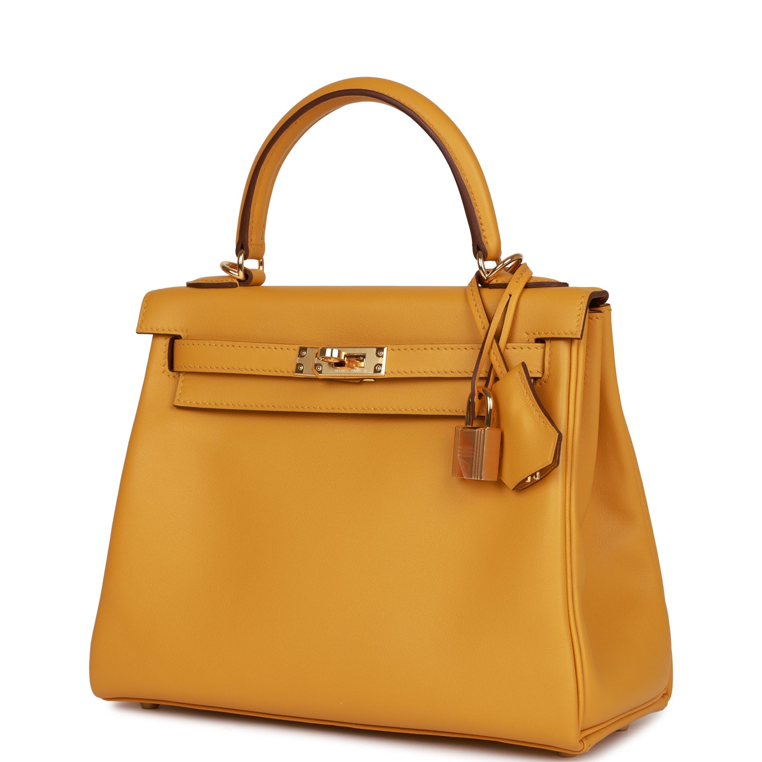 Hermès Kelly Retourne 25 Jaune Ambre Swift Gold Hardware