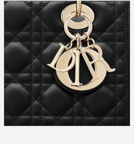 MEDIUM LADY DIOR BAG Black Cannage Lambskin