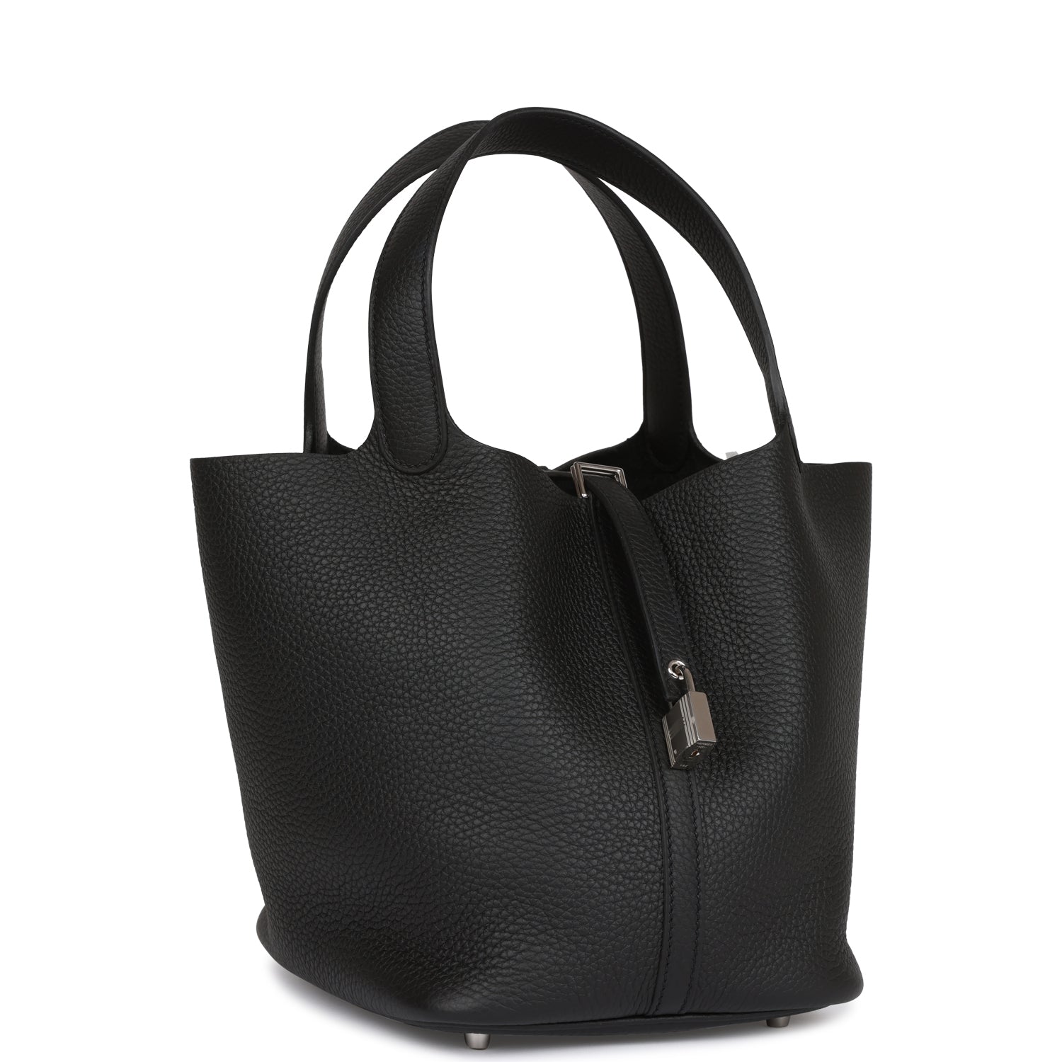 Hermès Black Clemence Picotin Lock 22cm Palladium Hardware