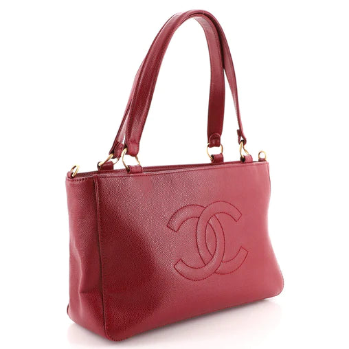 Vintage Timeless Convertible Tote Caviar Medium