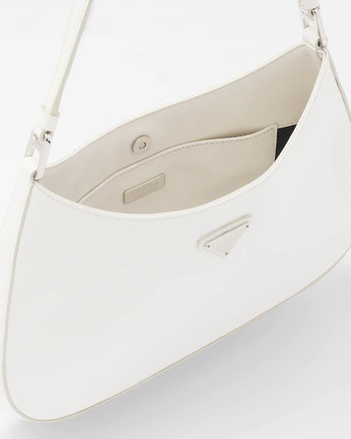 Prada Cleo brushed leather shoulder bag - White