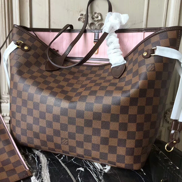 LV N41603 Neverfull MM Shoulder Bag Damier Ebene Canvas