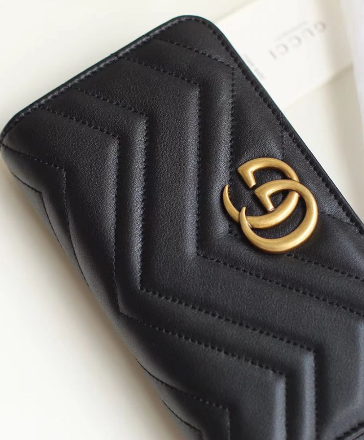 Gucci Marmont GG Mini Quilted Black Leather Cross Body Bag 488426 Black