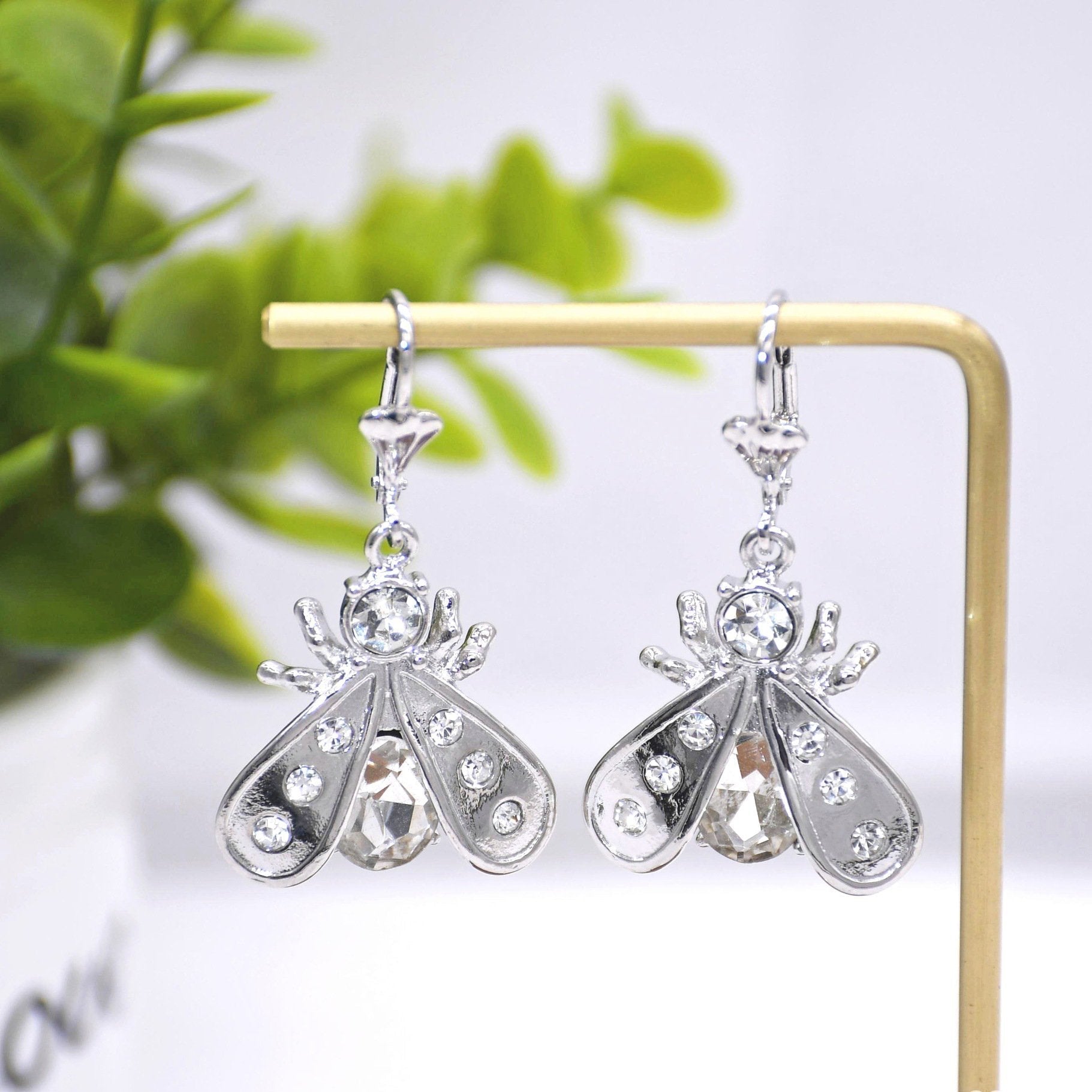 Simple Personality Beetle Pendant Earrings