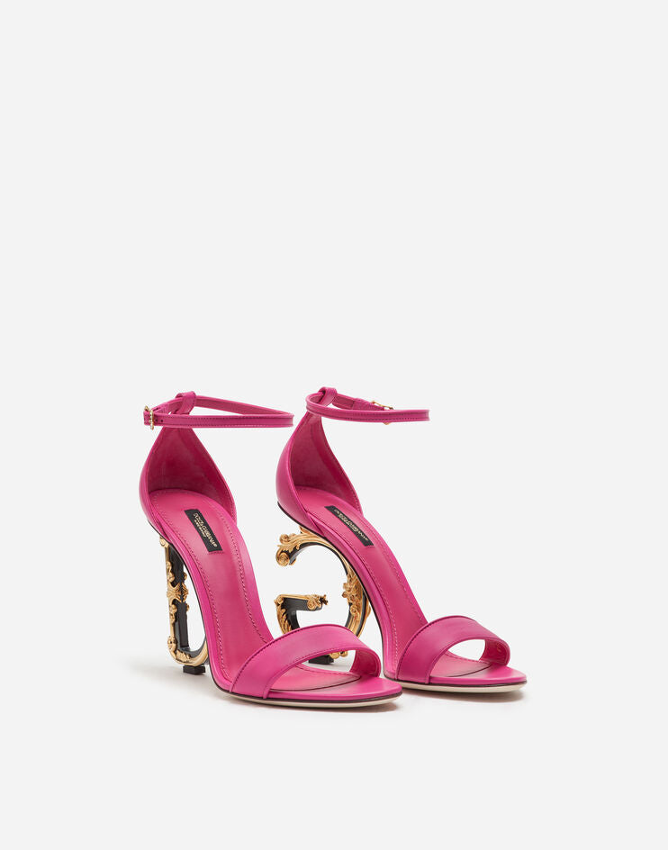 Nappa leather sandals with baroque DG detail