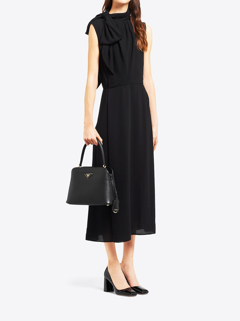 Prada Medium Saffiano Leather Prada Matinée Bag in Black