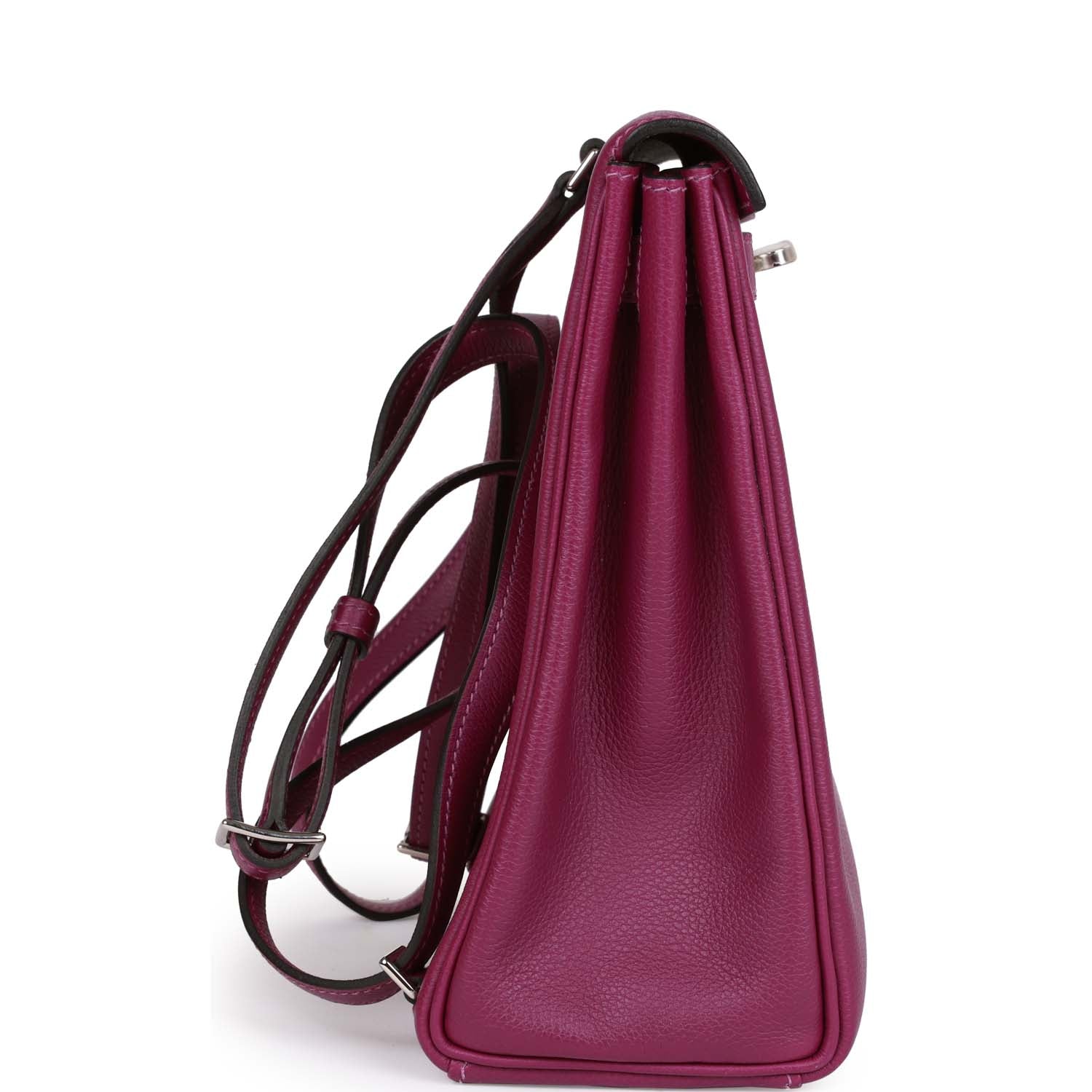 Hermès Kelly Ado Backpack Anemone Evercolor Palladium Hardware