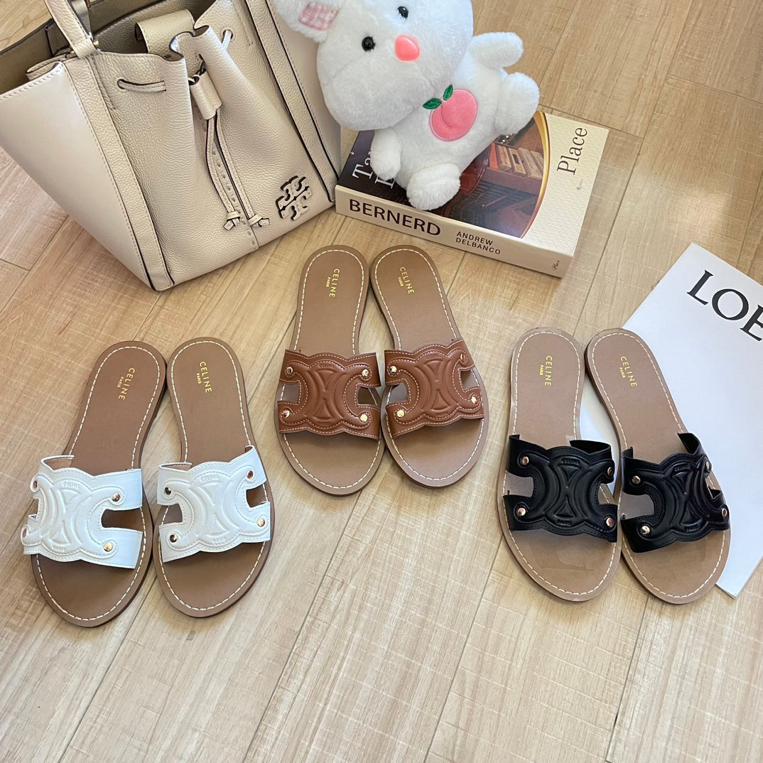 2023 summer denim flip-flops