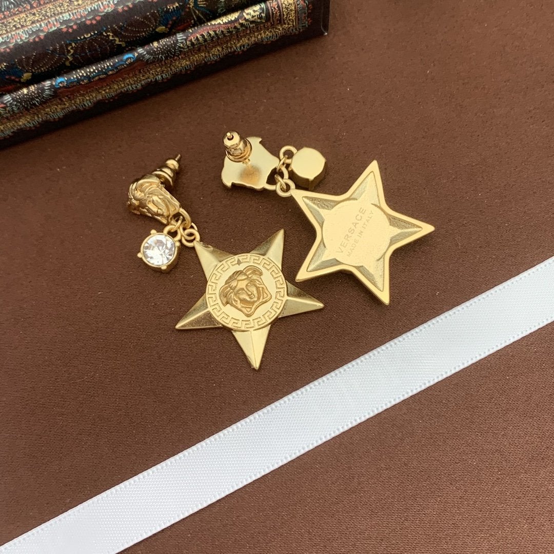 Fashion Five-pointed Star Goddess Pendant Earrings