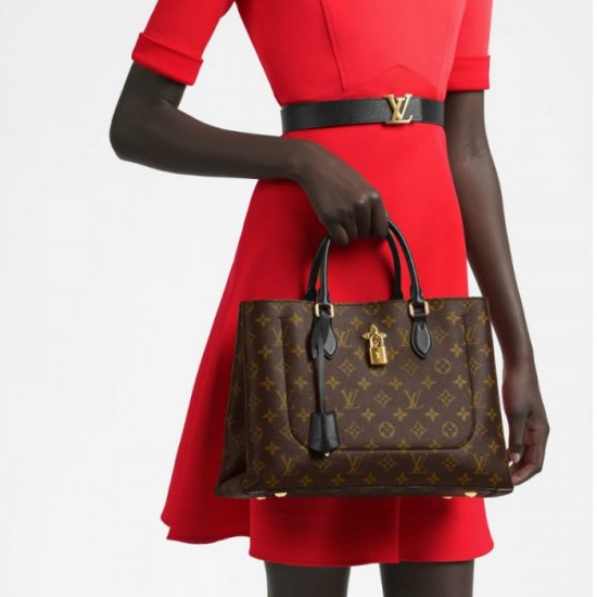 Louis Vuitton Flower Tote Black M43550 Red M43553