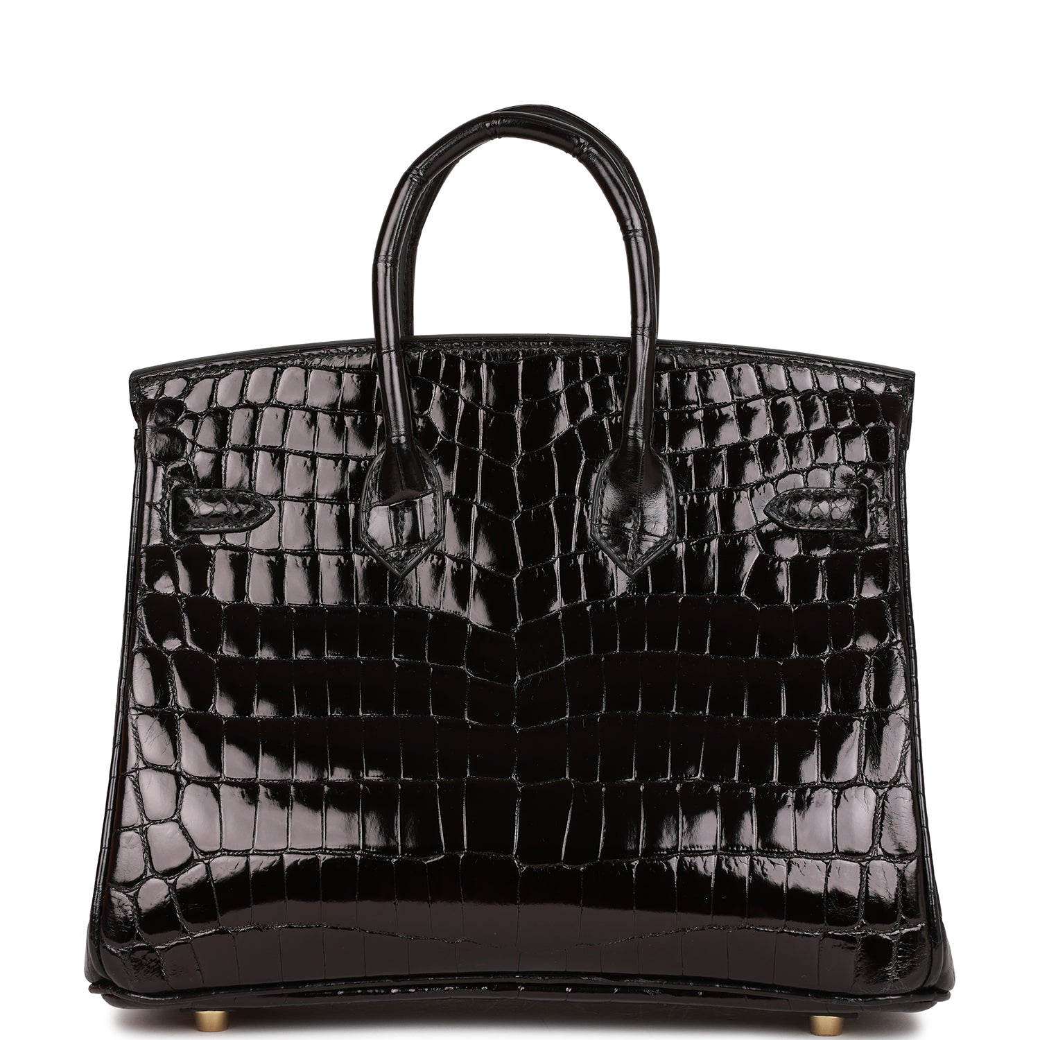Hermès Birkin 25 Black Shiny Niloticus Crocodile Gold Hardware