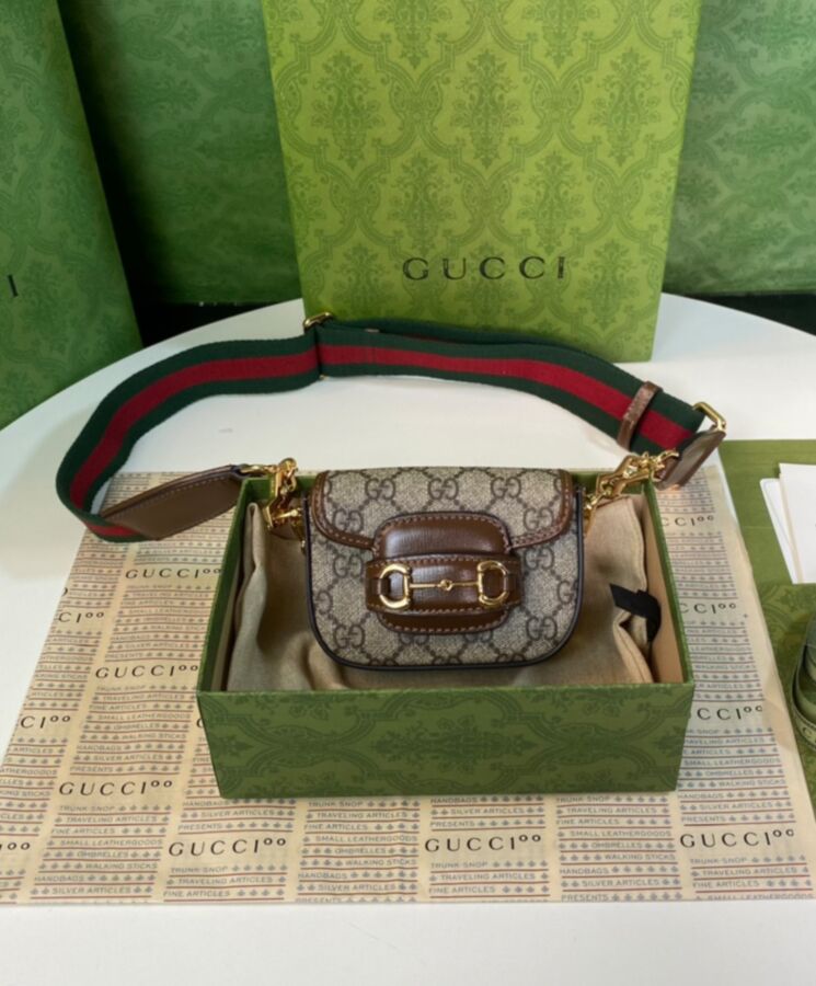 Gucci Horsebit 1955 Strap Wallet 699760 Dark Coffee