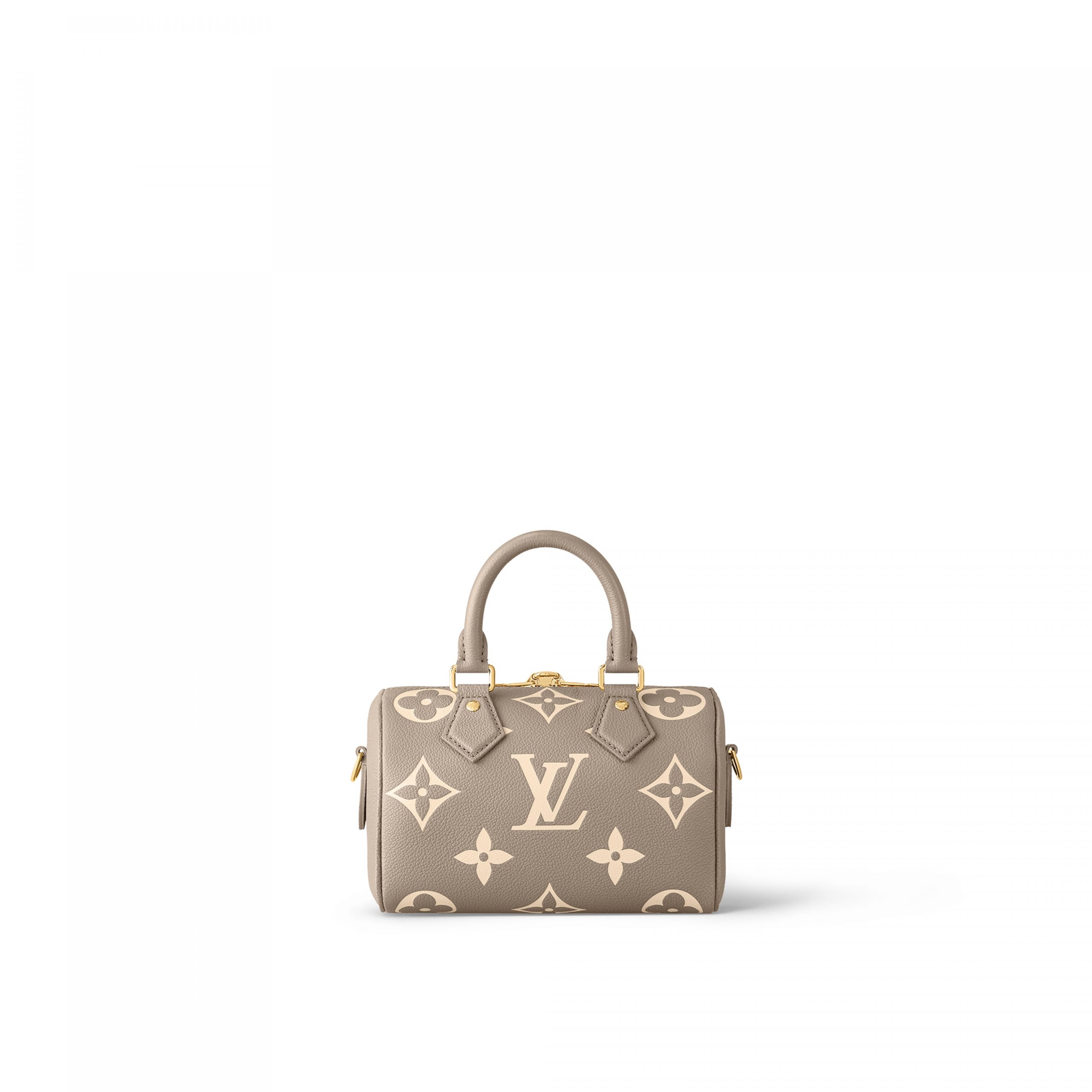 Louis Vuitton M46575 Speedy Bandoulière 20 Bicolor Monogram Empreinte Leather Tourterelle Gray