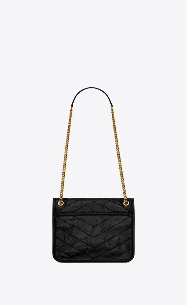 YSL Niki Medium Chain Bag in Crinkled Vintage Leather