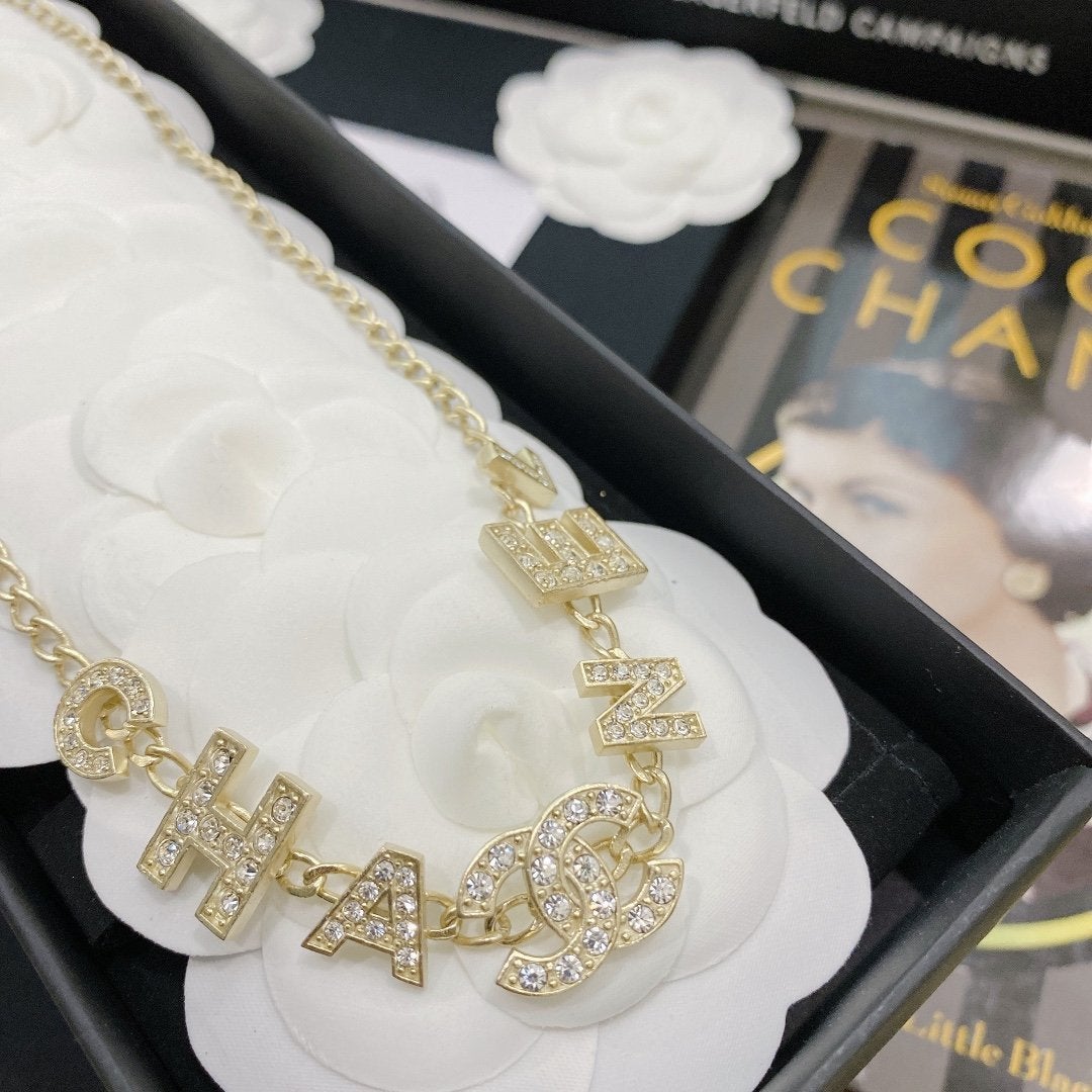 Luxury Crystal Letter Necklace
