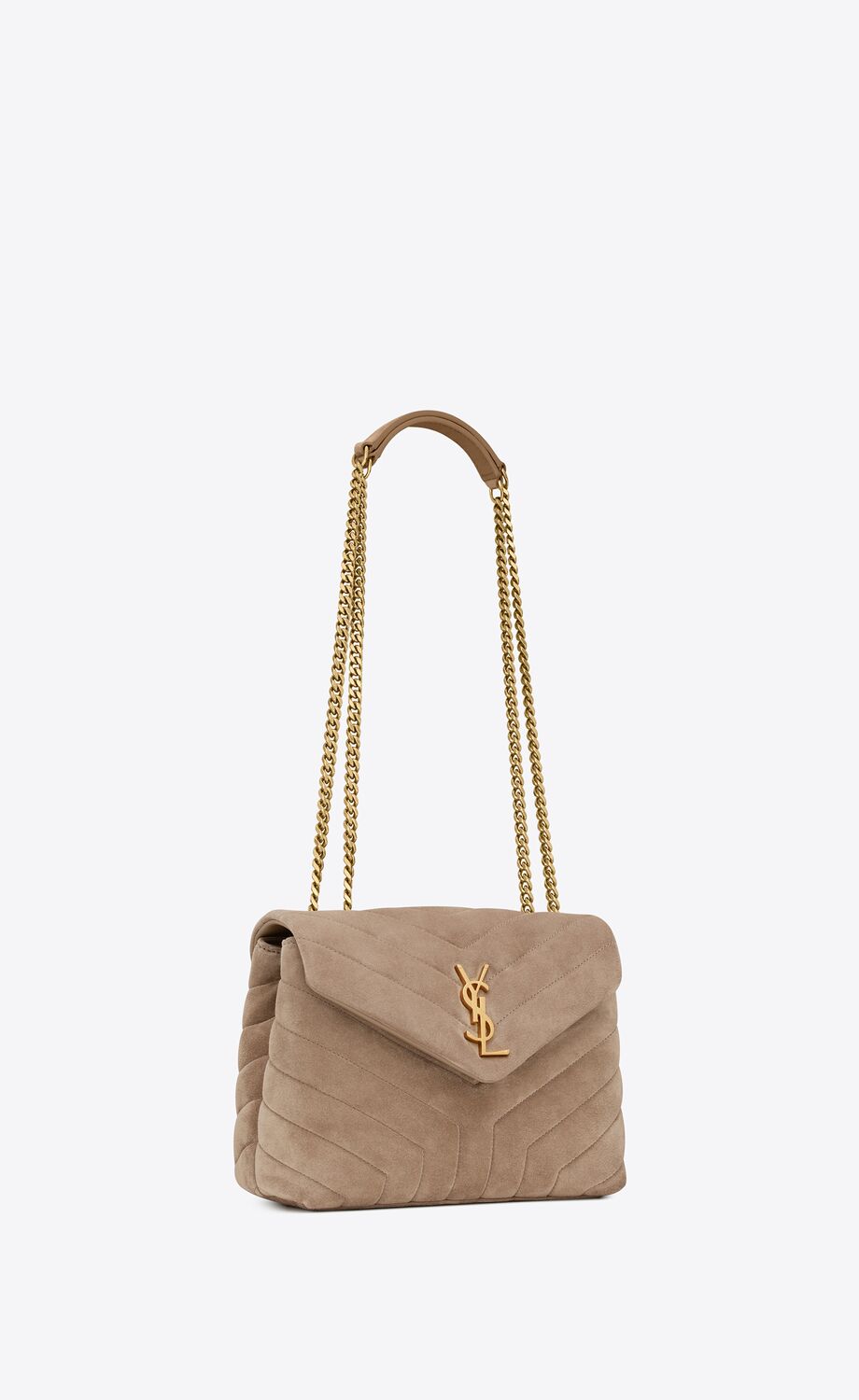 YSL Loulou Small Chain Bag in Quilted 'Y' Suede
