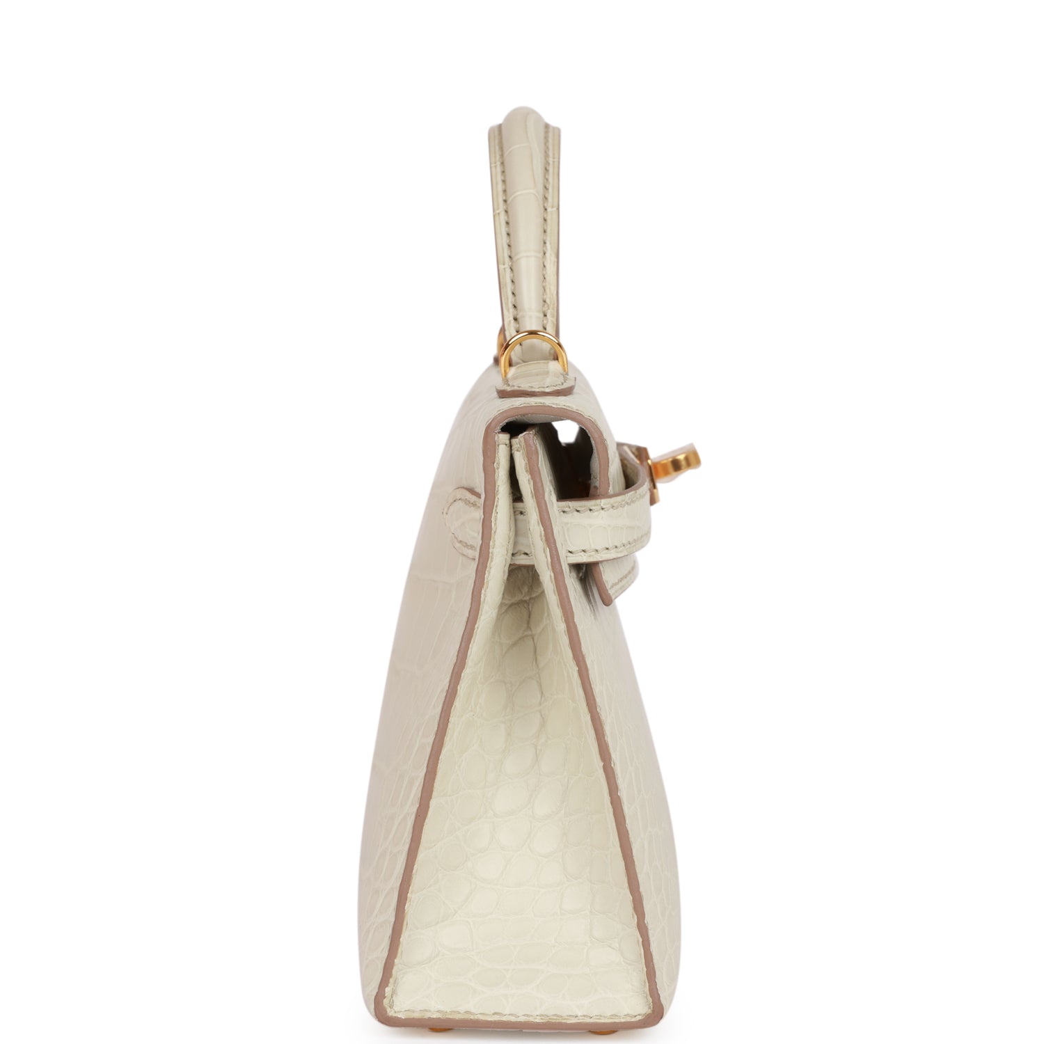 Hermès Kelly Sellier 20cm Beton Matte Alligator Gold Hardware