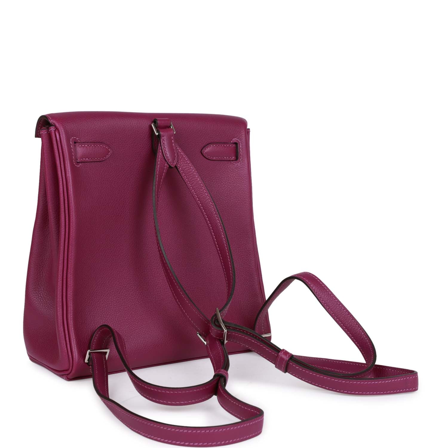 Hermès Kelly Ado Backpack Anemone Evercolor Palladium Hardware