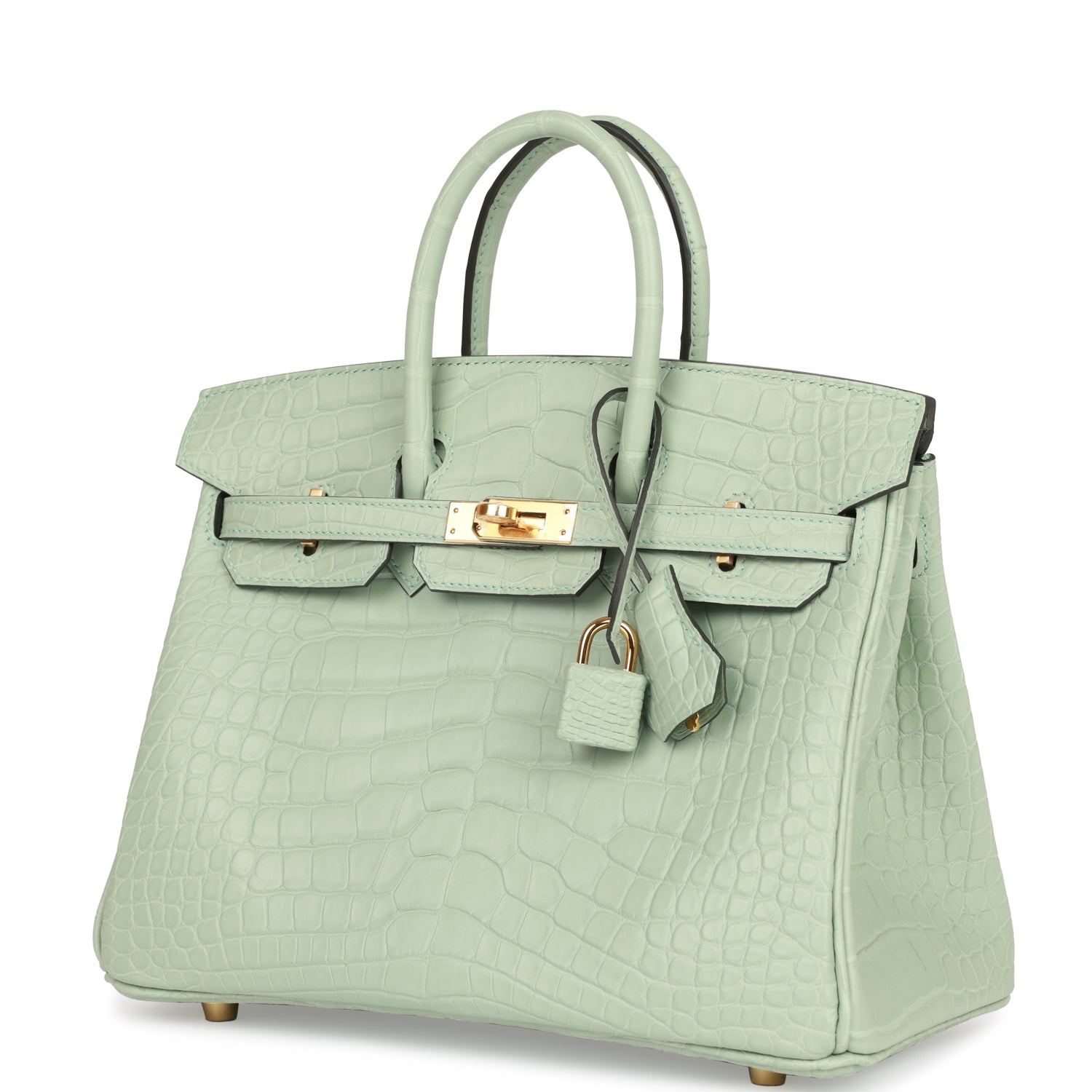 Hermès Birkin 25 Vert D'Eau Matte Alligator Gold Hardware