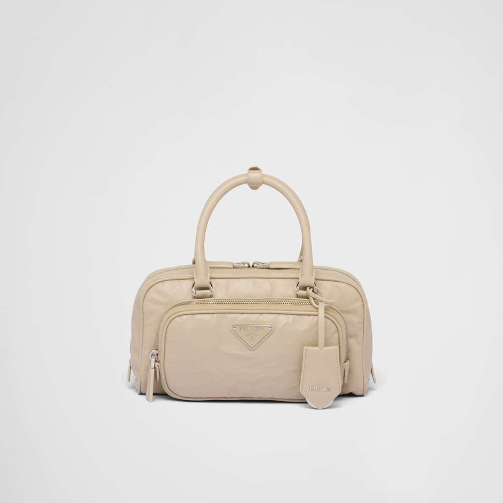 Prada Antique nappa leather multi-pocket top-handle bag - Desert Beige