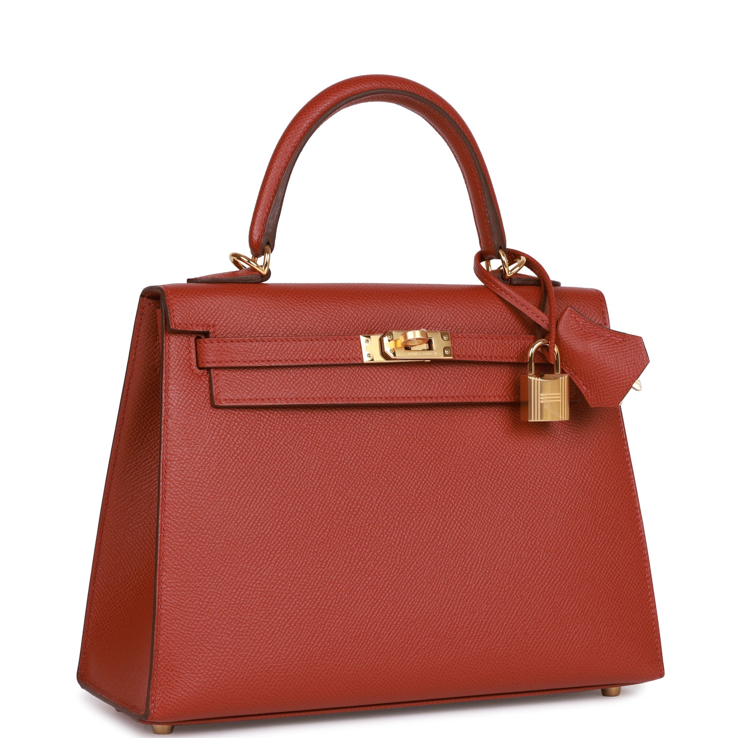 Hermès Kelly Sellier 25 Rouge Venetian Epsom Gold Hardware