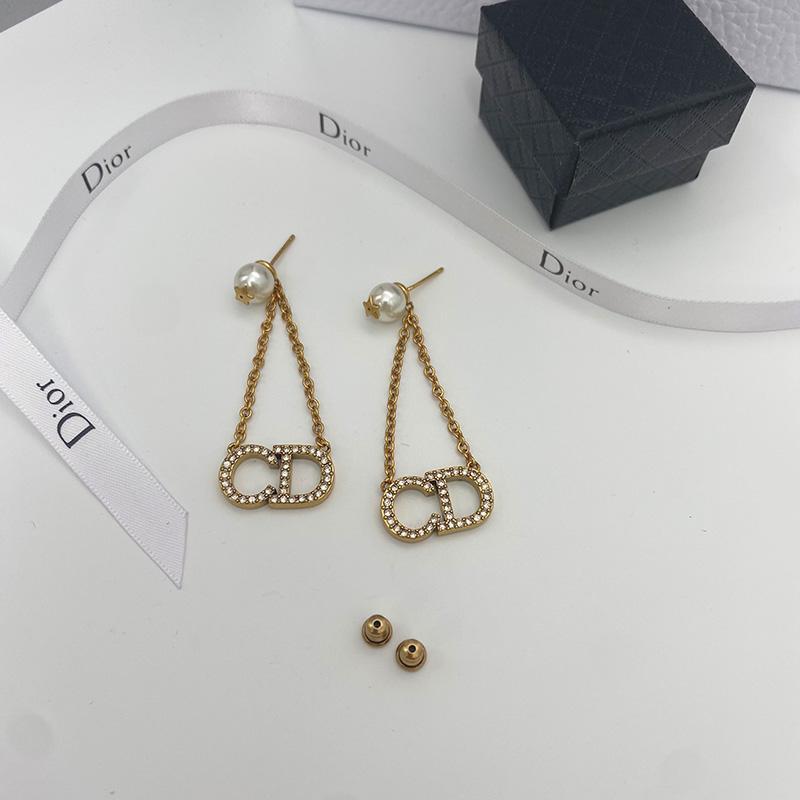 retro rhinestone pendant earrings