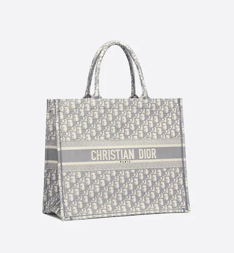 LARGE DIOR BOOK TOTE Gray Dior Oblique Embroidery (42 x 35 x 18.5 cm)