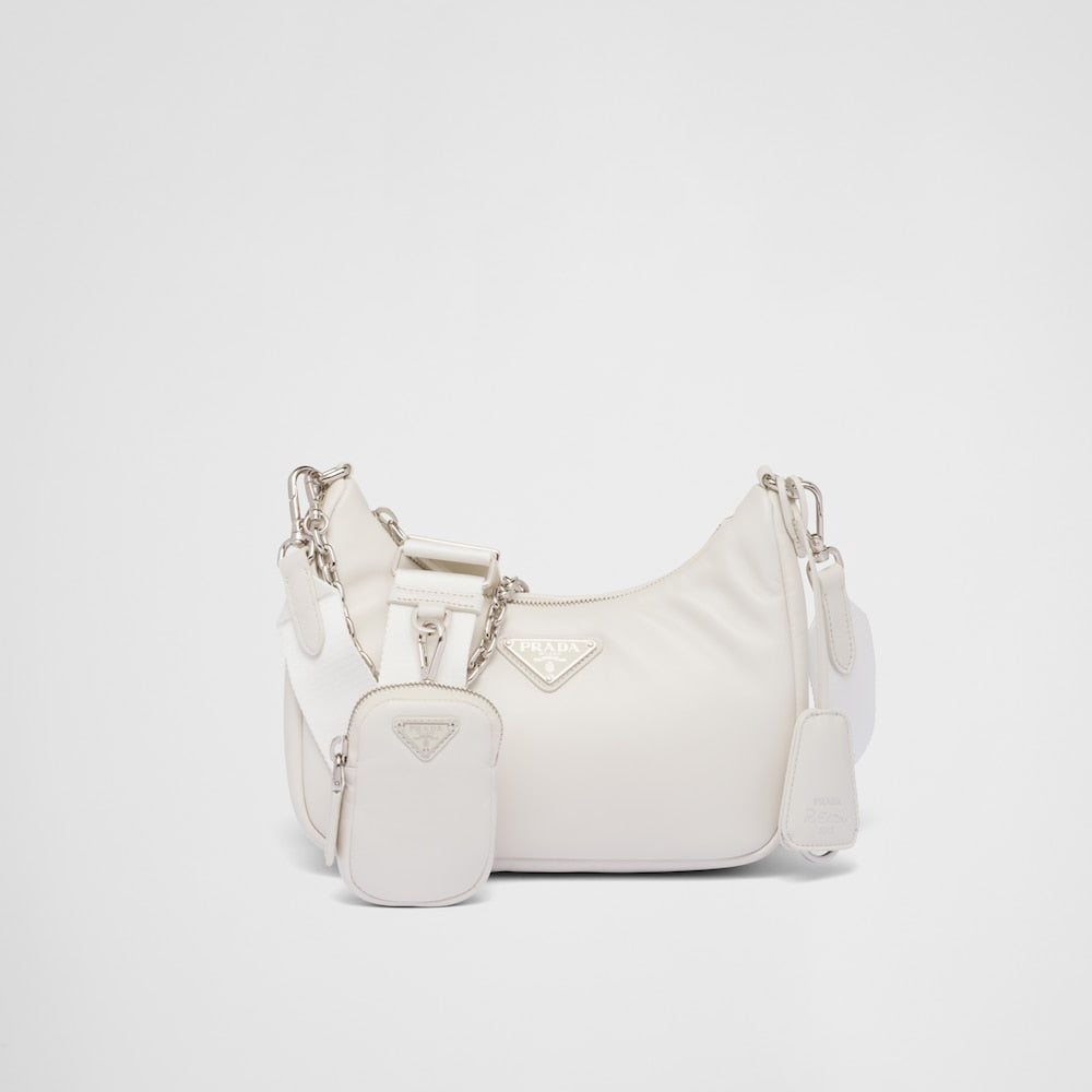 Padded nappa-leather Prada Re-Edition shoulder bag - White