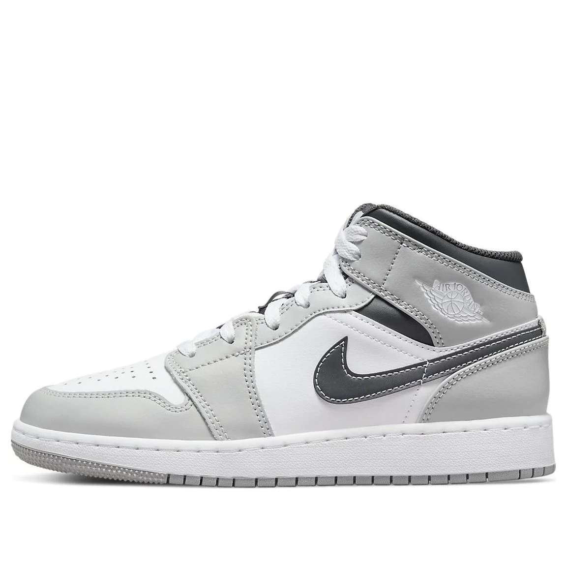 (GS) Air Jordan 1 Mid 'Light Smoke Grey' 554725-078