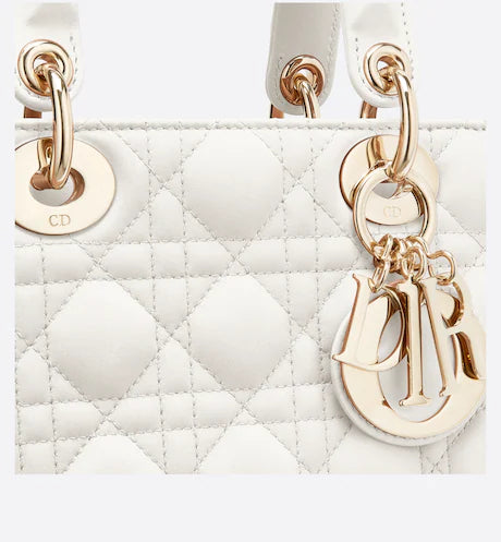 SMALL LADY DIOR MY ABCDIOR BAG Latte Cannage Lambskin