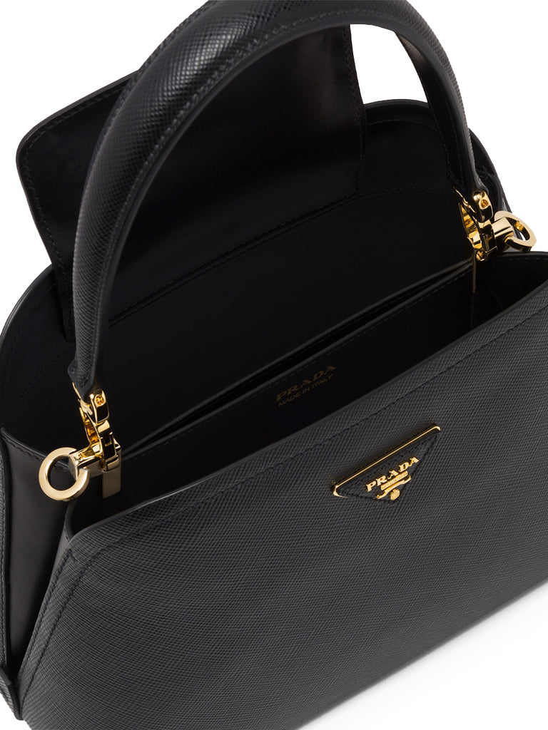Prada Medium Saffiano Leather Prada Matinée Bag in Black