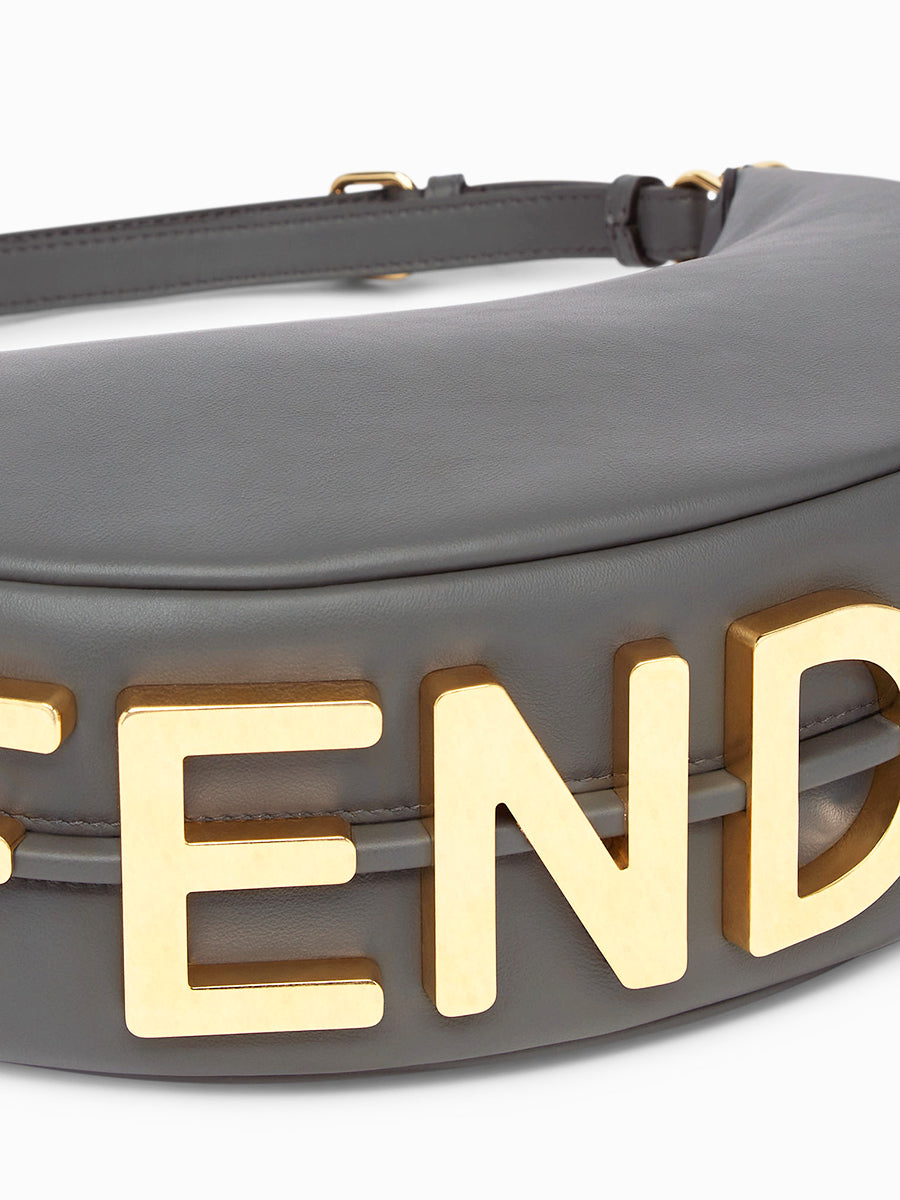 Fendi Fendigraphy Small in Dark Grey Leather Bag