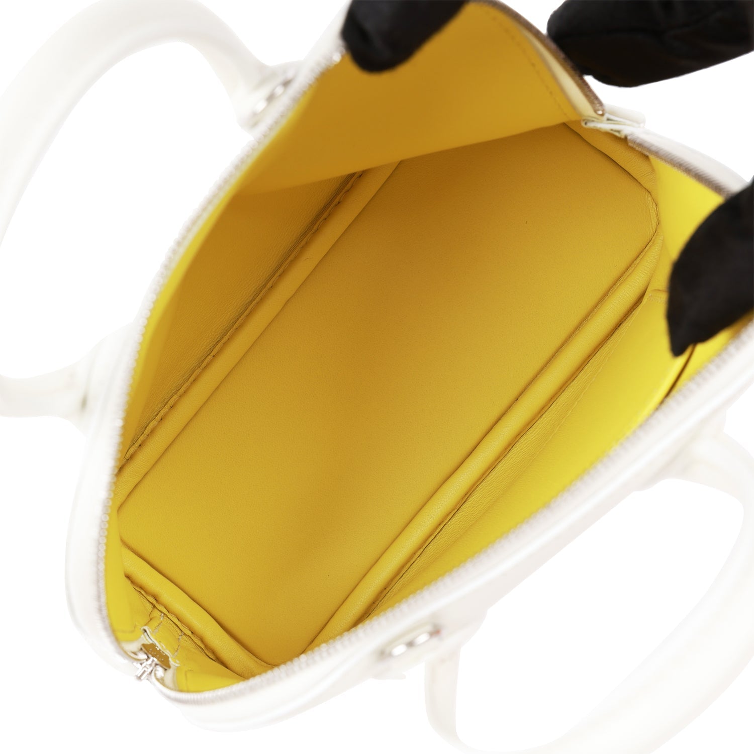 Hermès 1923 Bolide 25 White Evercolor Verso Palladium Hardware