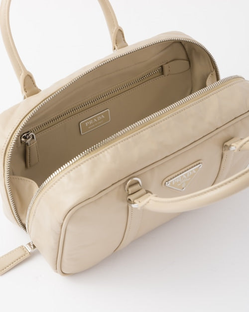 Prada Small antique nappa leather top handle bag - Desert Beige