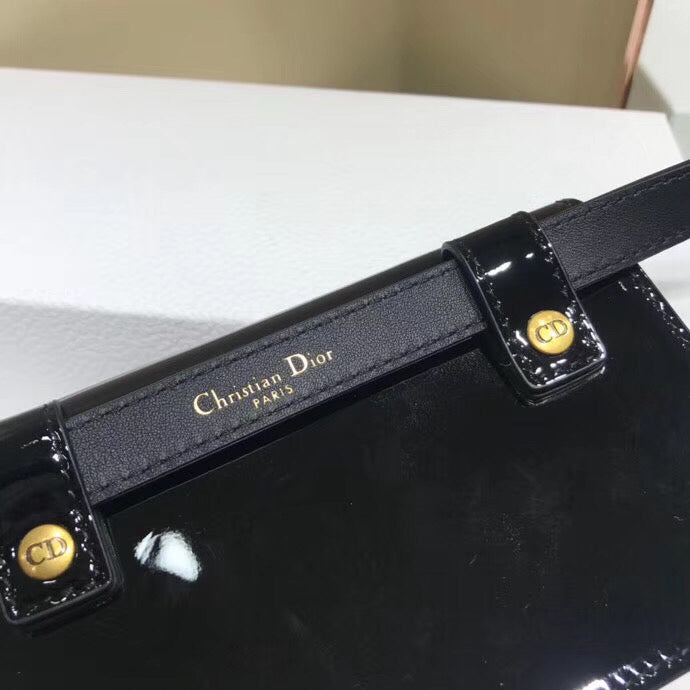 Dior Saddle Belt Bag In Black Patent Leather