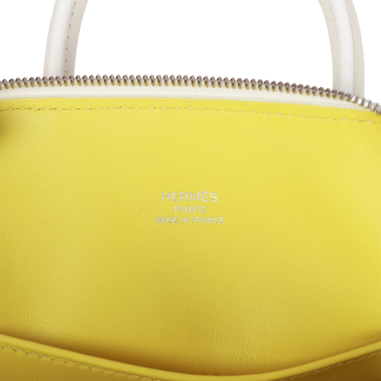 Hermès 1923 Bolide 25 White Evercolor Verso Palladium Hardware