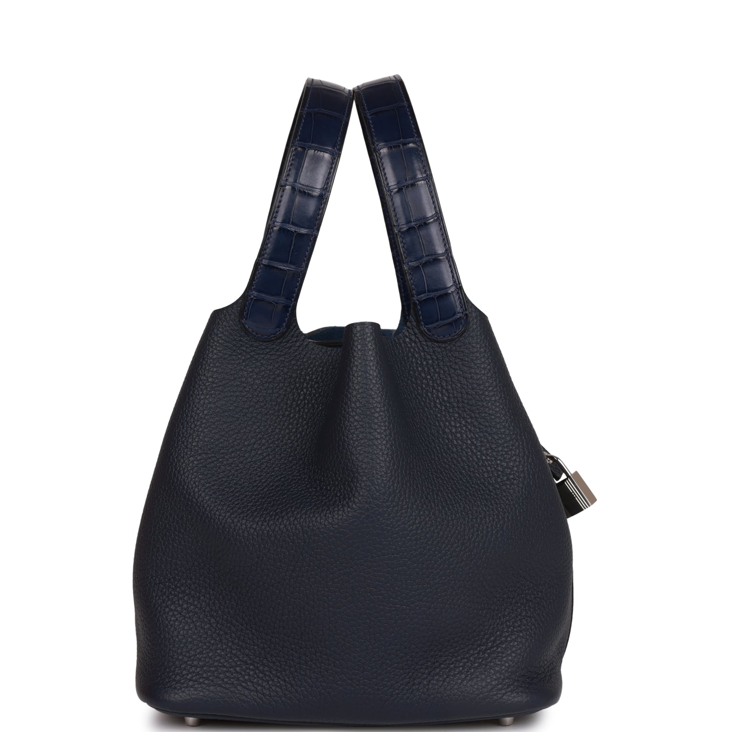 Hermès Picotin Lock 18 Bleu Nuit Clemence and Matte Alligator Touch Palladium Hardware