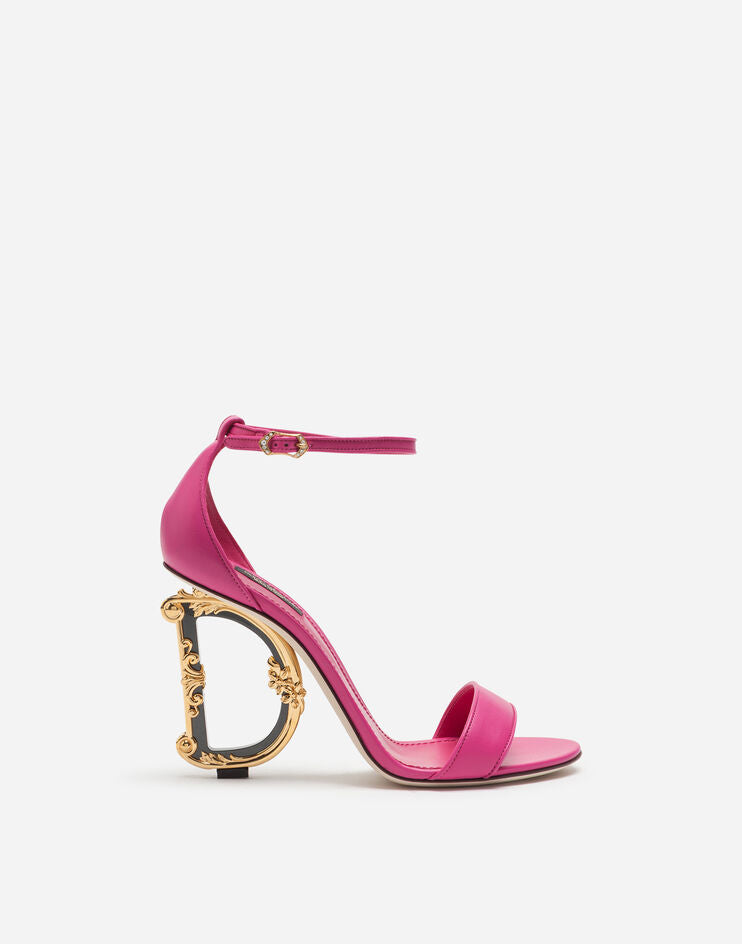 Nappa leather sandals with baroque DG detail