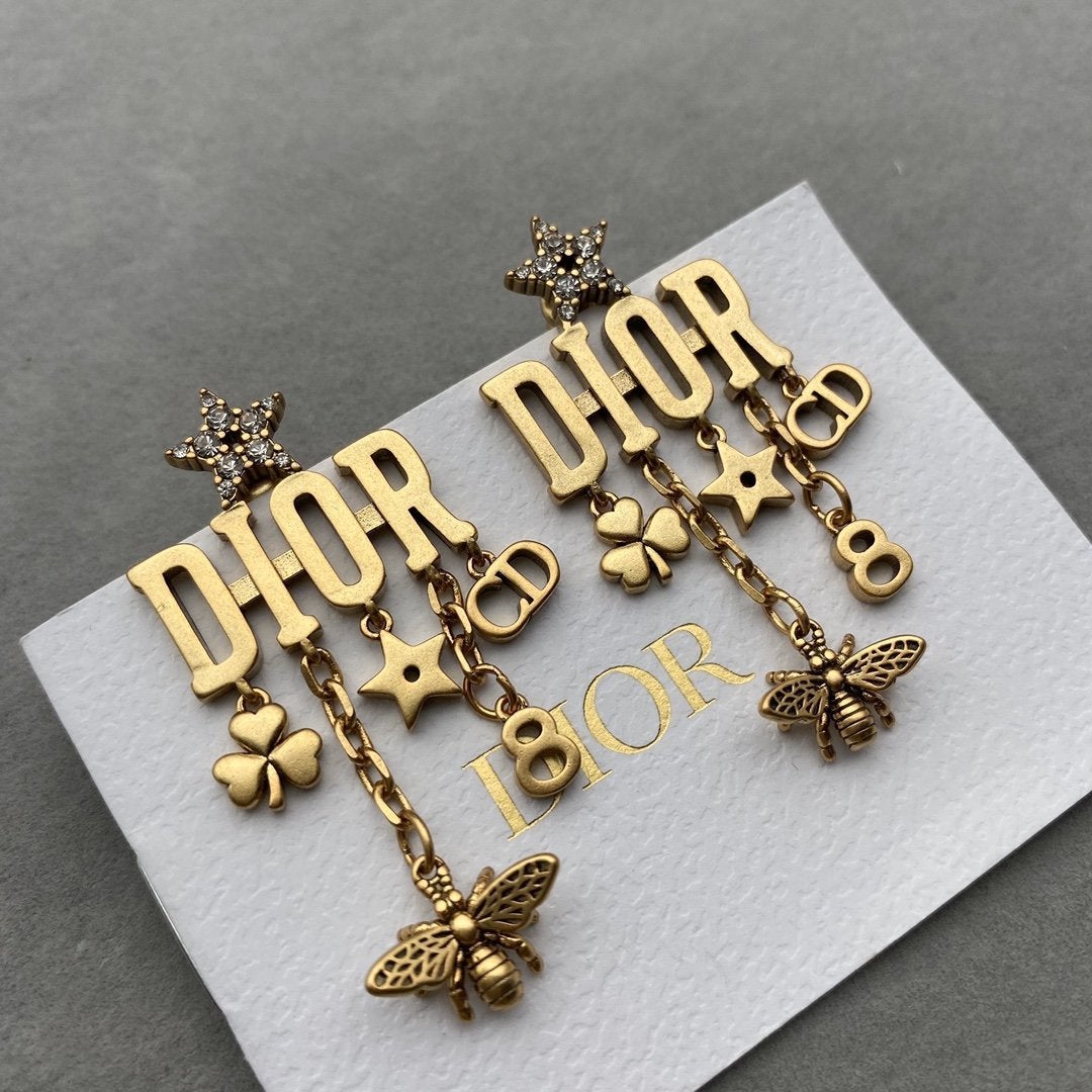 Little Bee Letter Pendant Earrings