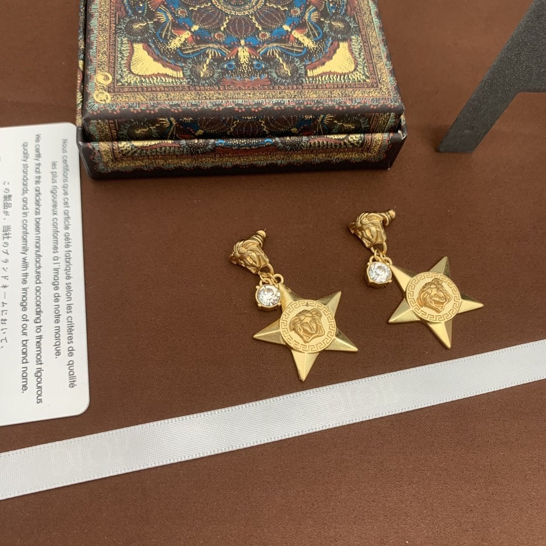 Fashion Five-pointed Star Goddess Pendant Earrings
