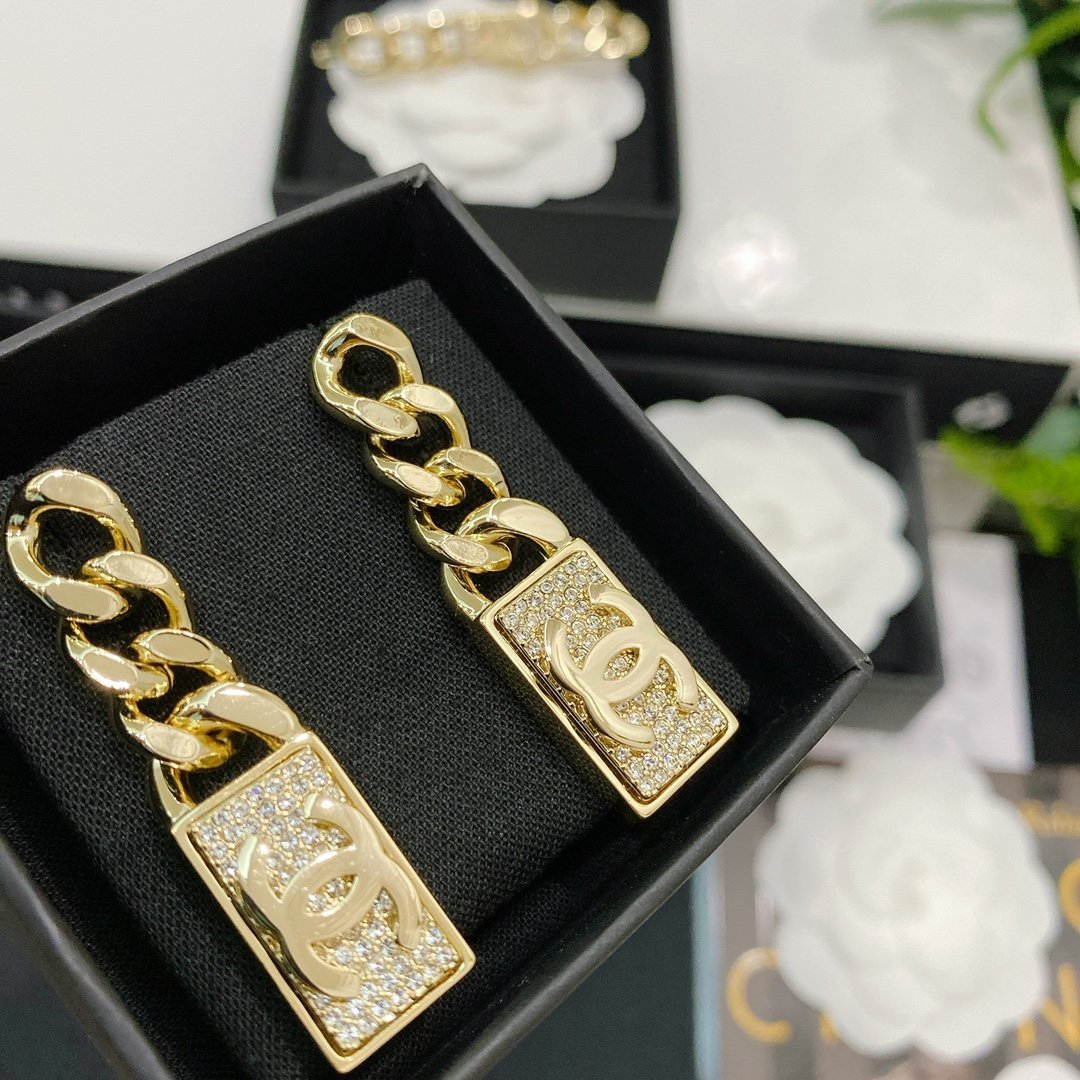 Luxury Rhinestone Cube Pendant Earrings