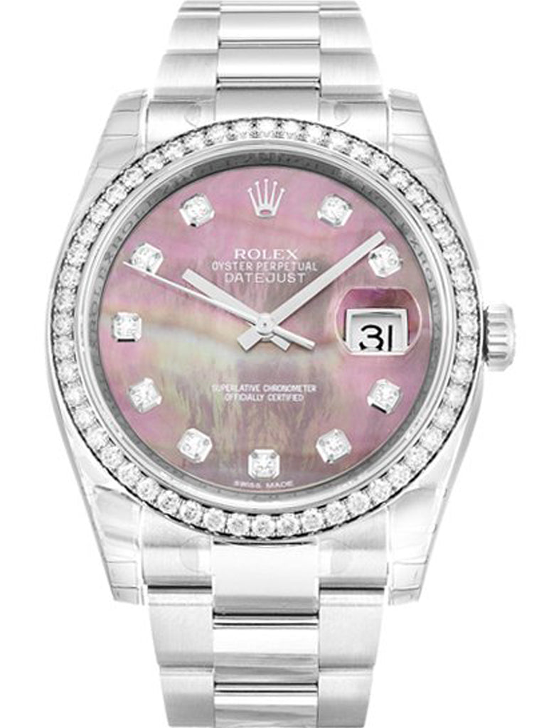 Replica Rolex Datejust 36mm Mother of Pearl – Black Dial 116244
