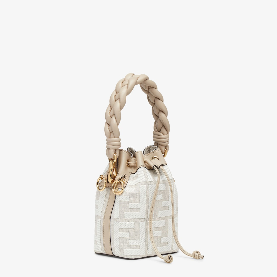 Fendi Mon Tresor White Canvas FF Mini Bag