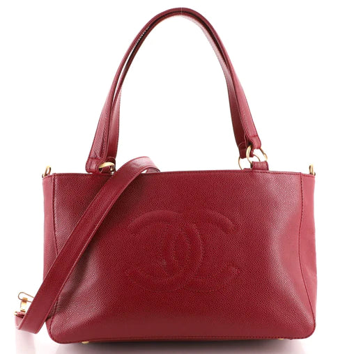 Vintage Timeless Convertible Tote Caviar Medium