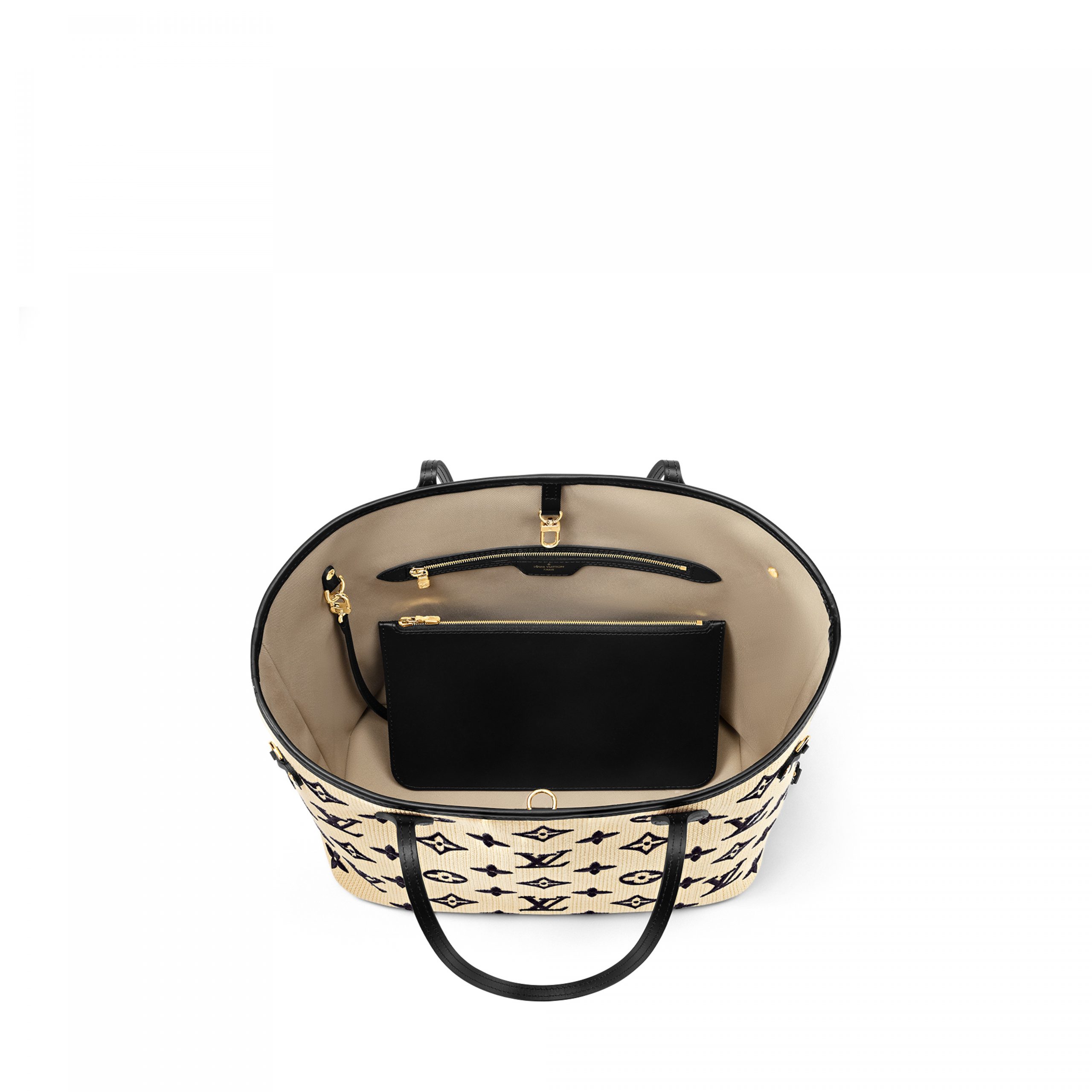 Louis Vuitton M22838 Neverfull MM Lotus cotton Black Beige