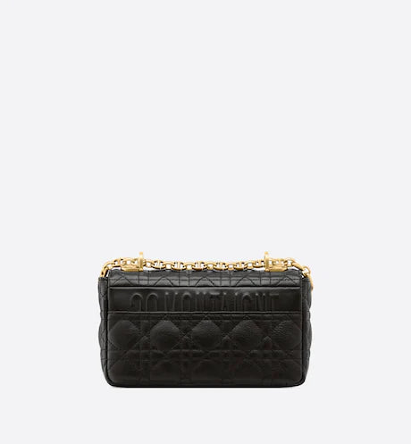 SMALL DIOR CARO BAG Black Supple Cannage Calfskin