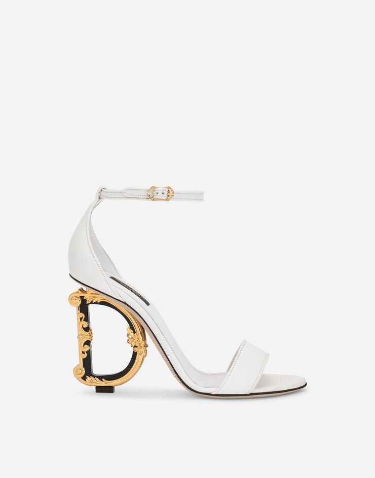 Nappa leather sandals with baroque DG detail