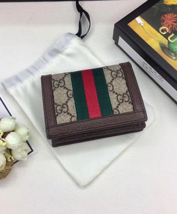 Gucci Ophidia GG card case 523155 Dark Coffee